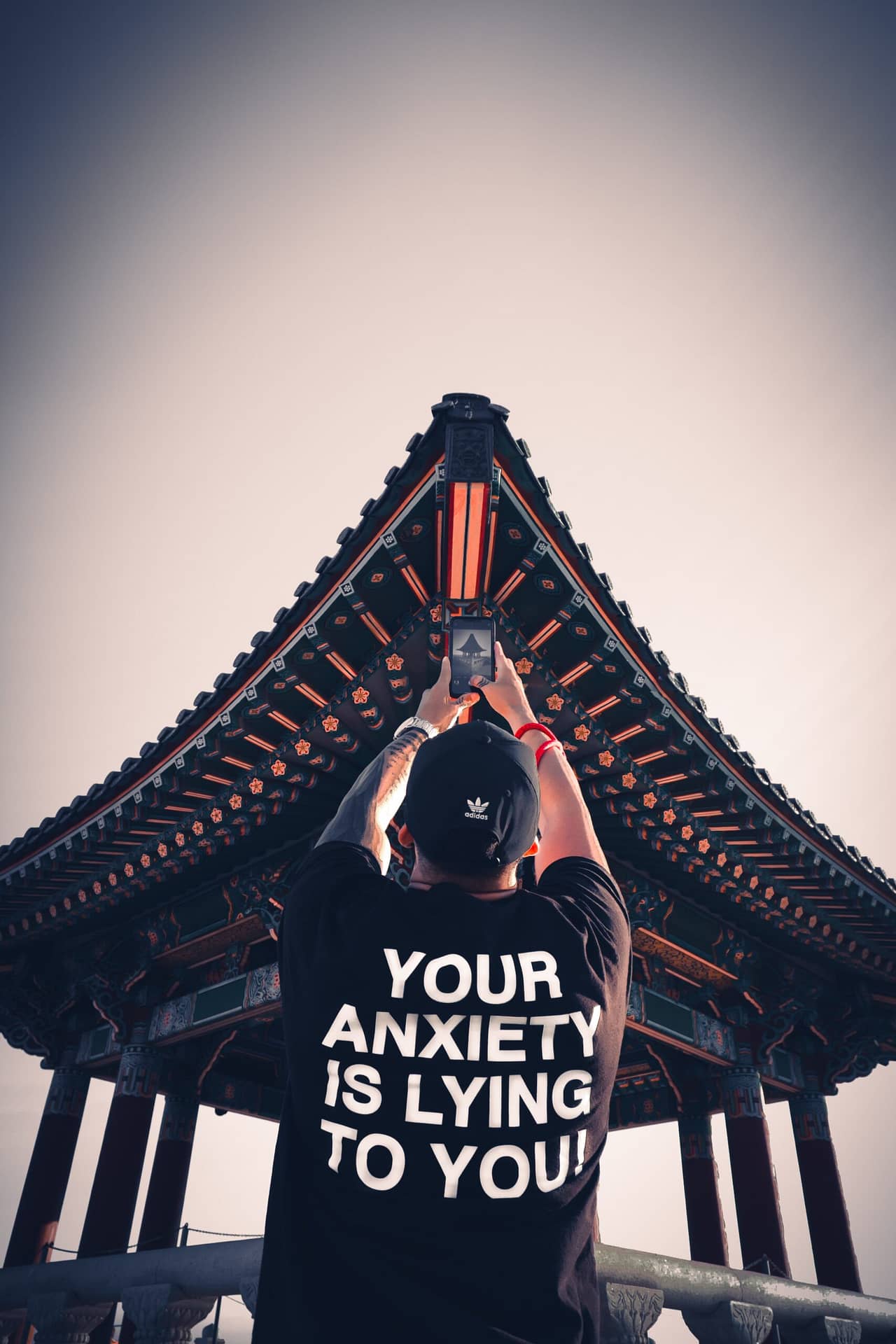 T-shirt saying anxiety is lying to you